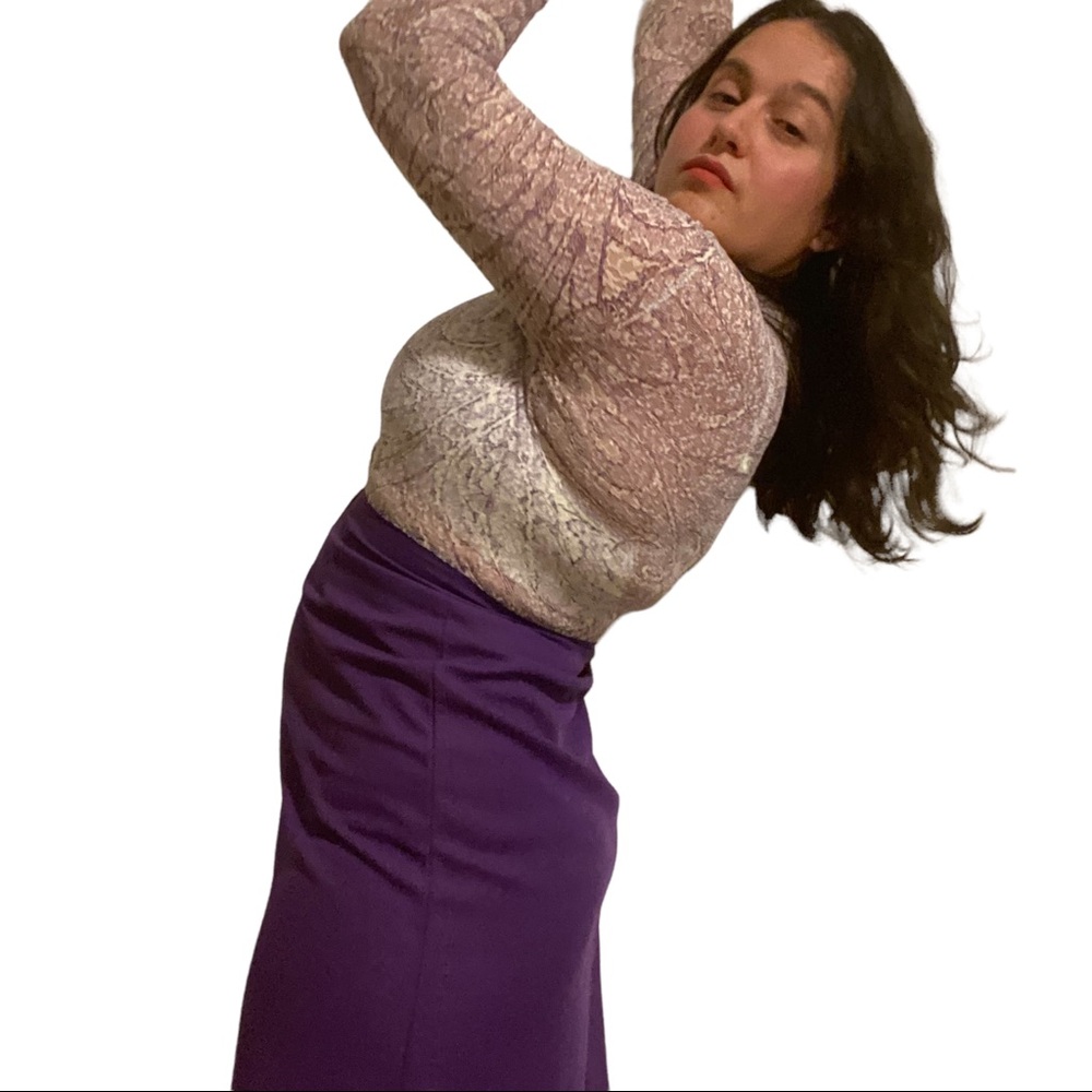 70s Vintage Purple Hippie Dress - Picture 3 of 11